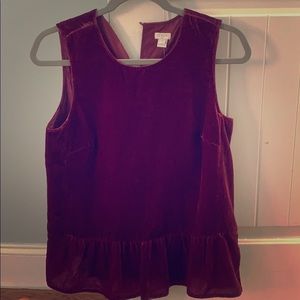 Jcrew velvet top.